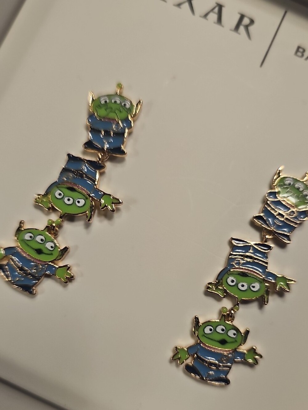BaubleBar Pixar Green Alien Drop Earrings - Picture 3 of 5